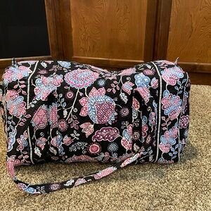Vera Bradley Black and Pink Floral Travel Bag